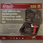 Apollo Tools Lightweight Cordless Screwdriver Set - New In Box. Fixed Price $33.99.