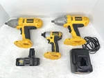 Lot Of 3 Dewalt DW059H 18-VOLT 1/2 Cordless Impact Wrench + Driver DC825. Fixed Price $138.99.