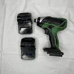 Hitachi WH18DSAL Cordless 18V Impact Driver With Two Batteries No Charger Tested. Fixed Price $39.00.