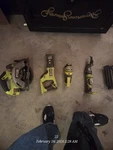 Ryobi One+ Hp 18V Battery 5-TOOL Set Circular Saw, Reciprocating Impact Dr. Fixed Price $100.00.