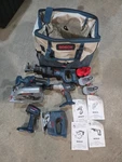 Bosch 18V Cordless Reciprocating Saw, Jig, Circular Set 5 Tools 3 Batteries. Fixed Price $249.99.