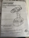 Craftsman 3/8 19.2 Cordless Drill-driver Model 315.116890 Owners Manual. Fixed Price $19.99.