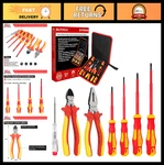 1000V Insulated Electrician Tool Set - 7PCS Screwdrivers & Pliers Kit, Vde Certi. Fixed Price $51.99.