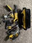 Dewalt 20V Circular Saw, Reciprocating Driver Drill & 4AH-BATTERY Charger. Fixed Price $140.00.