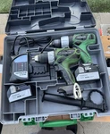 Hitachi 18V Lithium-ion Drill/driver Power Tool Set 2 Batteries Charger Case. Fixed Price $90.00.