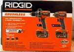 New Ridgid 18V Brushless 2-TOOL 6.0 Ah 4.0 Kit R92082 With Hard Case. Fixed Price $245.99.