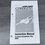 Black & Decker Cordless Instruction Manual Screwdriver 9038 Book Only. Fixed Price $5.99.