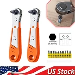 Ratcheting Right Angle Screwdriver Hex 90 Degree Offset + 10PC Bits Set!. Fixed Price $47.99.