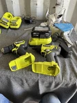 Ryobi One+ Hp 18V Brushless Cordless Drill & Impact Driver Kit Li-ion Battery. Fixed Price $125.00.