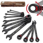 Reversible Ratcheting Wrench Set: 12-PIECE Metric 8-19MM Tough Black Wax. Fixed Price $49.99.