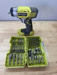 Ryobi P236A Cordless Impact Driver 18.0V 400IPM. No Battery. Tested Bit Set Inc.. Fixed Price $59.99.