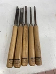 Shopsmith 5 Piece Lathe Chisel Set Skew, 1" & 3/8 Gouge, Parting Tool, Roundnose. Fixed Price $69.95.