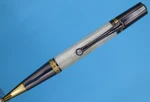 Majestic Squire Ballpoint Twist Pen Gold Tn & Gun Metal With Awabi Shell Mop. Fixed Price $75.00.