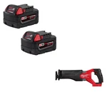 Milwaukee 48-11-1852-2821-20 M18 XC5.0 Battery 2-PACK + Recip Saw. Fixed Price $234.47.