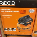Ridgid 6 Gal. 150 Psi Portable Electric Pancake Air Compressor. Fixed Price $114.00.