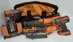 Ridgid 4 Combo Set; Recpro Saw, 2DRILLS, Multi Tool, (P10020999). Fixed Price $174.99.