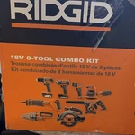 Ridgid R96850 18V 8-TOOL Combo Kit Li-ion 2 Batteries Charger Bag. Fixed Price $350.00.