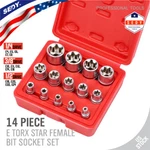 14 Pc Torx Star Bit Female Socket Set Automotive Shop Tools External E4-E24. Fixed Price $16.79.