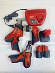 Milwaukee M12 Lithium Ion Tool Set Compact Driver/hackzall & Flash Light. Fixed Price $119.99.