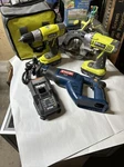 Ryobi 18V One Cordless Combo Kit Including 2 Batteries Charger Impact Circ Saw++. Fixed Price $102.56.