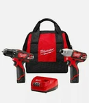 Milwaukee M12 2494-22B 12-VOLT 2-TOOL Drill Driver And Impact Combo Kit. Fixed Price $144.51.
