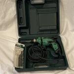 Hitachi D10VH Heavy Duty Corded Drill Set, Case & Bits, Keyed Chuck, Green/black. Fixed Price $25.00.