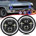 Pair Fit Chevrolet Nova 1969-79 7''ROUND Led Headlights Drl Halo Hi-lo Beam. Fixed Price $35.71.