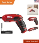 Compact Rechargeable Cordless Screwdriver With 9 Bits & Bright Led Work Light. Fixed Price $61.13.