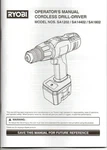 Ryobi Operator Manual For Cordless Drill-driver Models SA1202 SA14402 SA1802. Fixed Price $6.95.