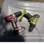 Milwaukee Ryobi 18V Li-ion Cordless Drill/driver Set, 2 Tools Red/green/black. Fixed Price $60.00.