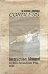 Vintage 1990 Black & Decker Cordless Screwdriver Plus 9038 Instruction Manual. Fixed Price $8.00.