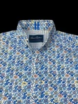 Robert Graham Shirt Men's Benoit Floral Blue Tailored Fit Short Sleeve Pre-own. Fixed Price $51.99.