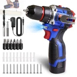 16.8V Cordless Drill Driver Set 25+3 Torque 2-SPEED Power W/ Battery & Kit. Fixed Price $27.99.