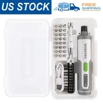 Workpro 4V Electric Screwdriver, Rechargeable Cordless Set W/35 Bits. Fixed Price $26.99.
