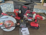 Skil 18V Cordless 5 Pc Combo Set Circular Saw, Drill. Jigsaw Charger Light. Fixed Price $44.96.