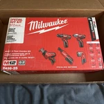 Milwaukee 2498-25 12V 5-PIECE Cordless Combo Kit Red. Fixed Price $370.00.