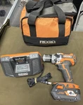 Ridgid (R86116) - 18V Brushless 1/2" Hammer Drill Kit W/ 4AH Hyper Li Battery. Fixed Price $119.99.