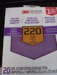3M Advanced Sandpaper, Sheets, 220 Grit, Pro Grade 20, Purple Nib Free Ship. Fixed Price $24.99.